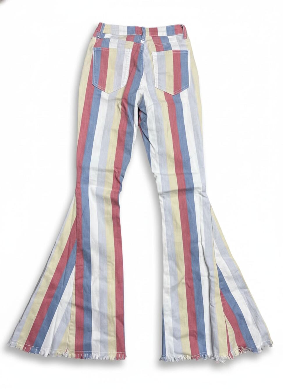 Saints and Hearts Women's Size S Striped Flare Jeans NWT Bell Bottom Frayed He - Picture 6 of 8